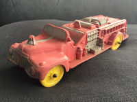 1960s AUBURN USA vintage rubber fire pumper toy truck. 90% nice!