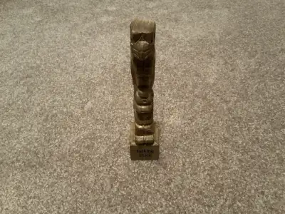 Vintage Carved Wooden Totem Talking Stick, View more