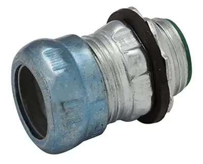 1” Steel EMT Compression Connector, Rain Tight, View more