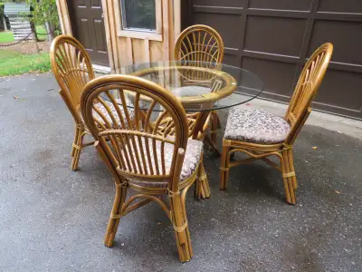 Boca Rattan Table & Chairs Dining Set, View more