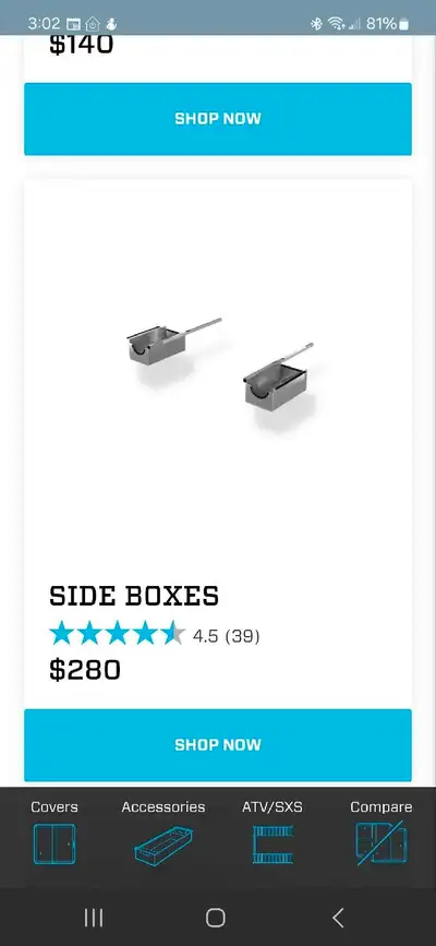 Diamondback side boxes, for truck box cover. In good used condition.