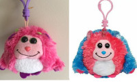 2xTY Monstaz Plush Delilah Monster Blue/Pink Stuffed Toy clip 4"