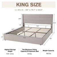 King pull up bed frame