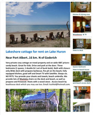 Lakeshore cottage for rent