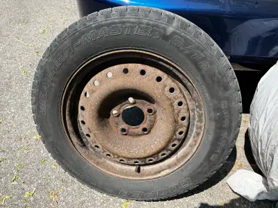 Set of 4 Used 195/65/R15 Winter Tires With used Rims. Bolt Pattern: 5x114.3 (5x4.5) Cooper Weather-M...