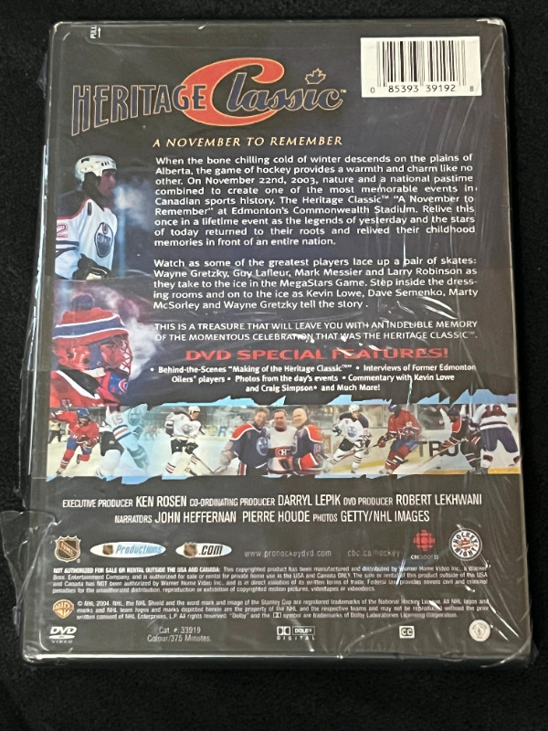 2003 NHL Heritage Classic Hockey Game DVD (BRAND NEW) in CDs, DVDs & Blu-ray in Edmonton - Image 2