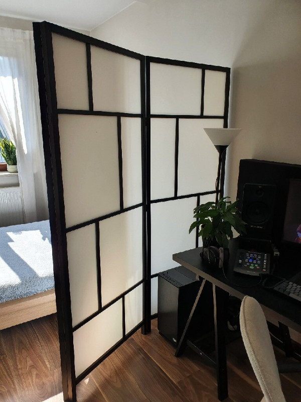 IKEA RISÖR Three panel Room divider white/black in Storage & Organization in Hamilton