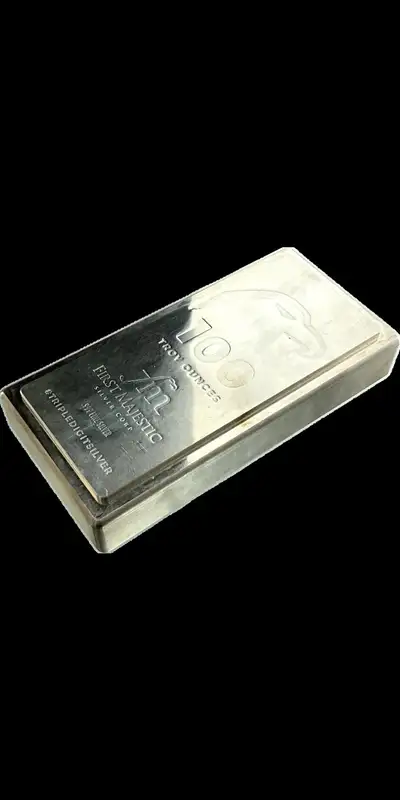 100 oz FIRST MAJESTIC 999 Pure FINE SILVER BAR, View more