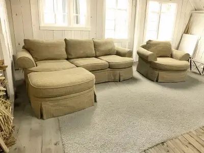 BERNHARDT Sectional Sofa + Chair free delivery, View more