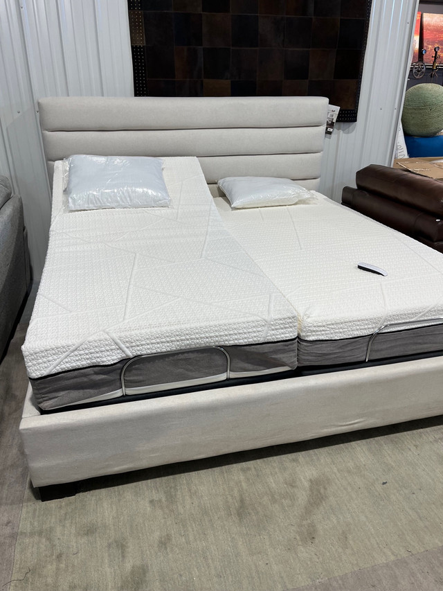 King adjustable bed with Ghost Emma mattress  in Beds & Mattresses in Winnipeg - Image 2