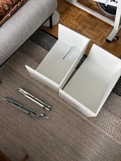 2 Grands tiroirs Ikea Besta blanc sans façade , View more