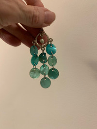 Turquoise shell chandelier earrings 