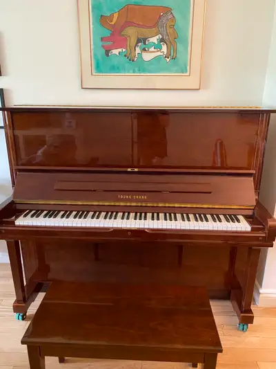 Young Chang Upright Piano with Matching Storage Bench, View more