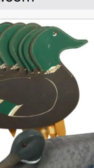 2 layer waxed paper duck decoy. Stitched together with original wooden peg 8/10 condition. I will sh...