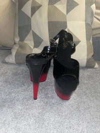 Black to red Pleaser Heels 10