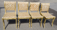 VINTAGE SET of 4 SHABBY CHIC PAINTED CHAIRS