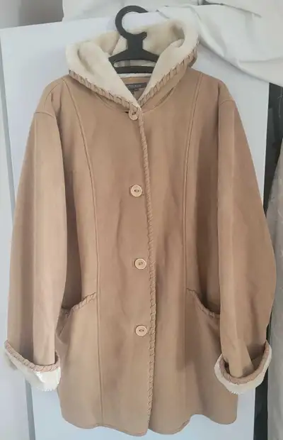 manteau d hiver suede et fourrure femme, View more