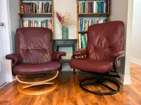 Leather Recliners and Step Stool