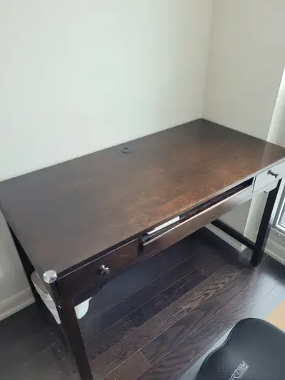 Dark Brown Wooden Desk with Drawers, View more