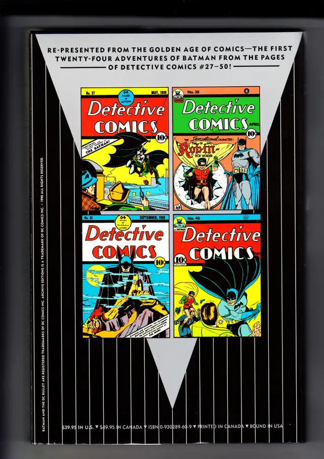 DC ARCHIVE EDITIONS BATMAN (#1 & #2) - DC 1990/1991 in Comics & Graphic Novels in Nanaimo - Image 3