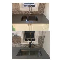 Marble granite quartz countertop sink cutting install repair fix