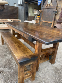 Dining table 6 ft long with matching bench 
