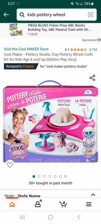 COOL MAKER POTERY STUDIO FOR KIDS -  CLAY POTTERY WHEEL KIDS CRA