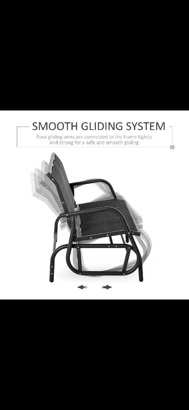 3-Seat Outdoor Glider Chair, Patio Rocking Chair, Steel Frame, S in Patio & Garden Furniture in Markham / York Region - Image 4