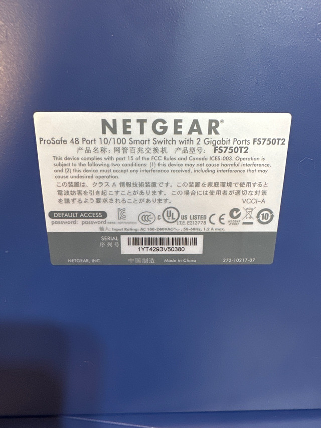 Netgear Prosafe 10/100 switch with 2 gigabit ports & Fibre  in Networking in City of Toronto - Image 4