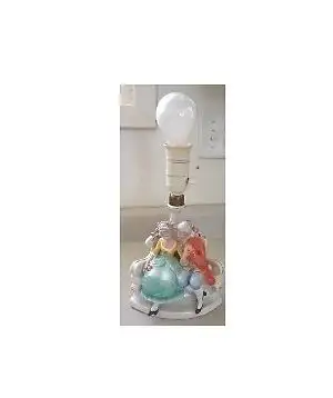 Vintage Victorian porcelain lamp with a couple figurine, no chips or cracks and is in excellent work...