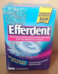 New Efferdent Anti-Bacterial Denture Cleaner 108 Tablets