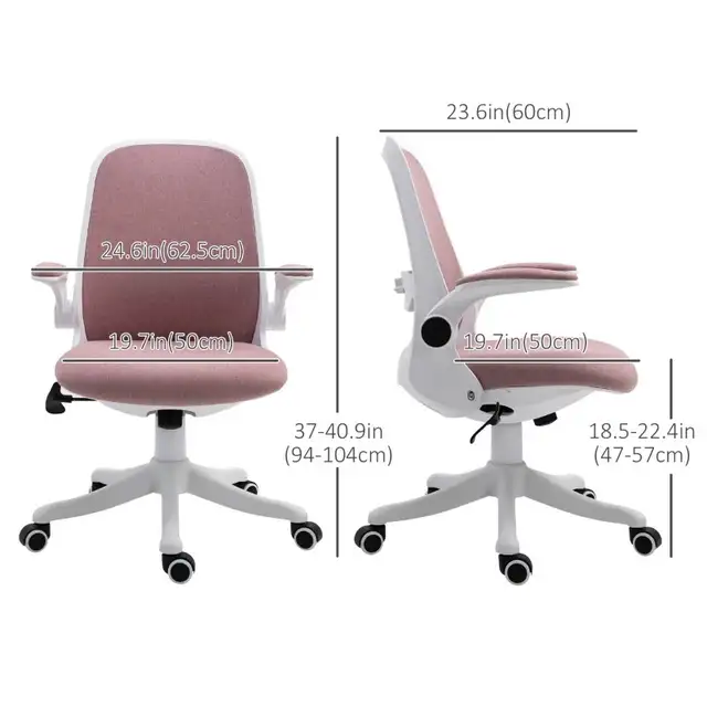 Office Chair 360° Swivel Task Desk Breathable Fabric Computer Ch in Chairs & Recliners in Markham / York Region - Image 4