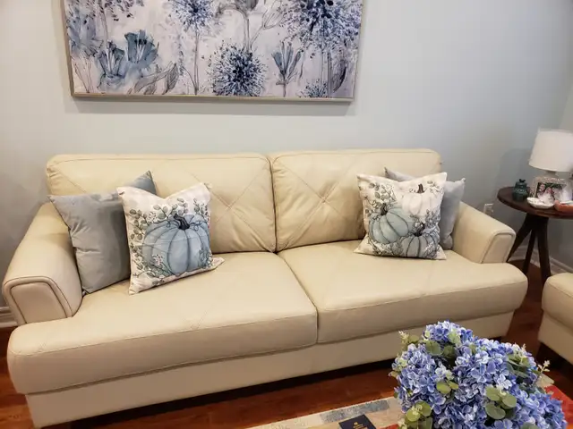 Genuine Leather Sofa & Loveseat – Like New – $1,650