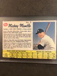 Mickey Mantle Post Cereal Canadian Baseball Card 