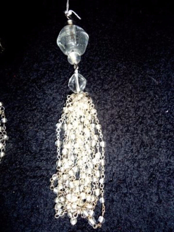 10 Long Sparkling White Crystal Beaded Tassels as Tree Ornaments in Holiday, Event & Seasonal in City of Toronto - Image 3