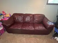 Leather sofa and love seat 