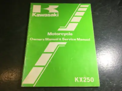 1982 Kawasaki KX250 Motorcycle Owners Manual & Service Manual. Part No. 99920-1263-01 Kawasaki Heavy...