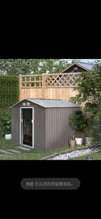 9.1' x 6.4' x 6.3 Garden Storage Shed w/Foundation Kit Outdoor