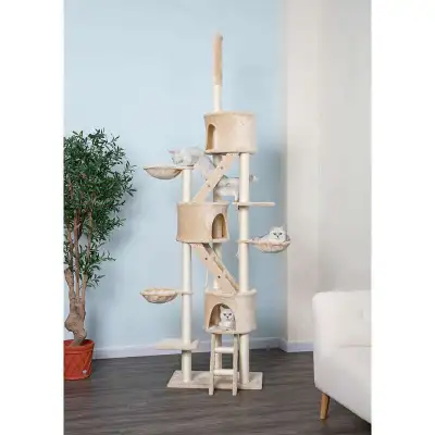 Super plush beds so your cat can sleep comfortably Spacious 3 Rooms and 3 Hammocks 9 Platforms, top...