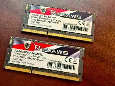 RIPJAWS 8GB DDR3L-1600 CL9-9-9-28 1.35v, View more