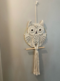 Owl macrame wal hanging decor 