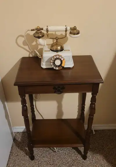Antique Walnut Telephone Table, View more