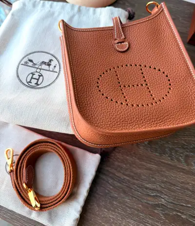 Hermes Evelyne TPM Gold with Gold hardware, View more
