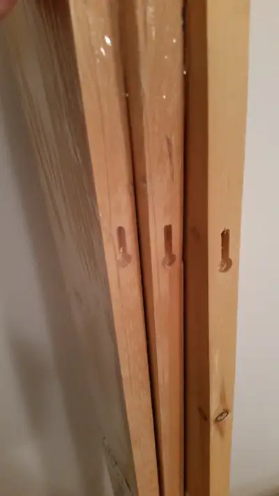 1. Wood shelves - 47.5 inch long x 5.5 inch wide. New - still in original plastic wrap. Lovely curve...