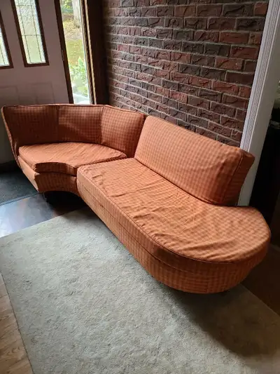Orange Retro Sectional Sofa, View more