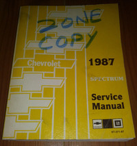 1987 SPECTRUM Service Manual