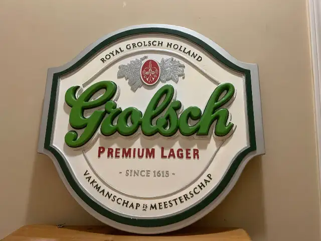 Vintage Grolsch Holland Premium Beer Lager Mint sign in Arts & Collectibles in Calgary - Image 7