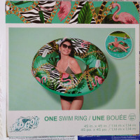 BNIB Pool float swim ring 45" tropical print 