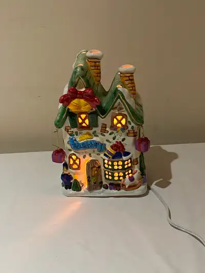 Ceramic Christmas Village Transit Station - No Light, View more