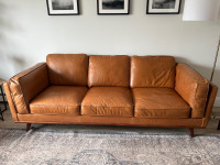 Full grain leather Rowan Structube sofa